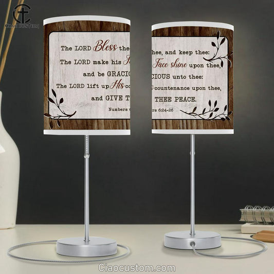 Numbers 624-26 The Lord Bless Thee And Keep Thee Lamp Art Table Lamp - Christian Lamp Art Decor - Scripture Table Lamp Prints