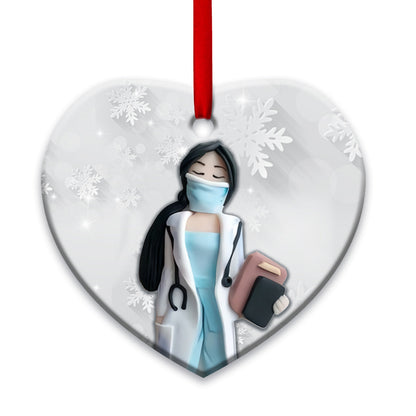 Nurse Clay Style Heart Ceramic Ornament - Christmas Ornament - Christmas Gift