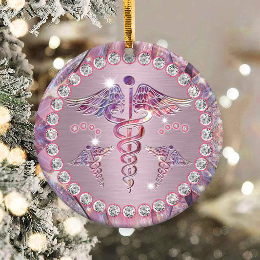 Nurse Jewelry Style Ceramic Circle Ornament - Decorative Ornament - Christmas Ornament