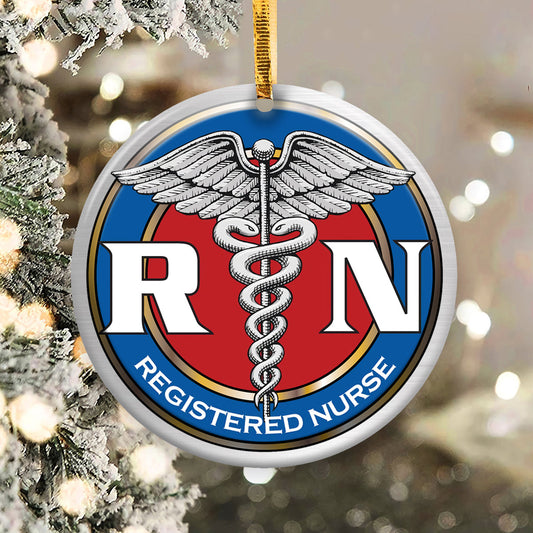 Nurse Logo Ceramic Circle Ornament - Decorative Ornament - Christmas Ornament