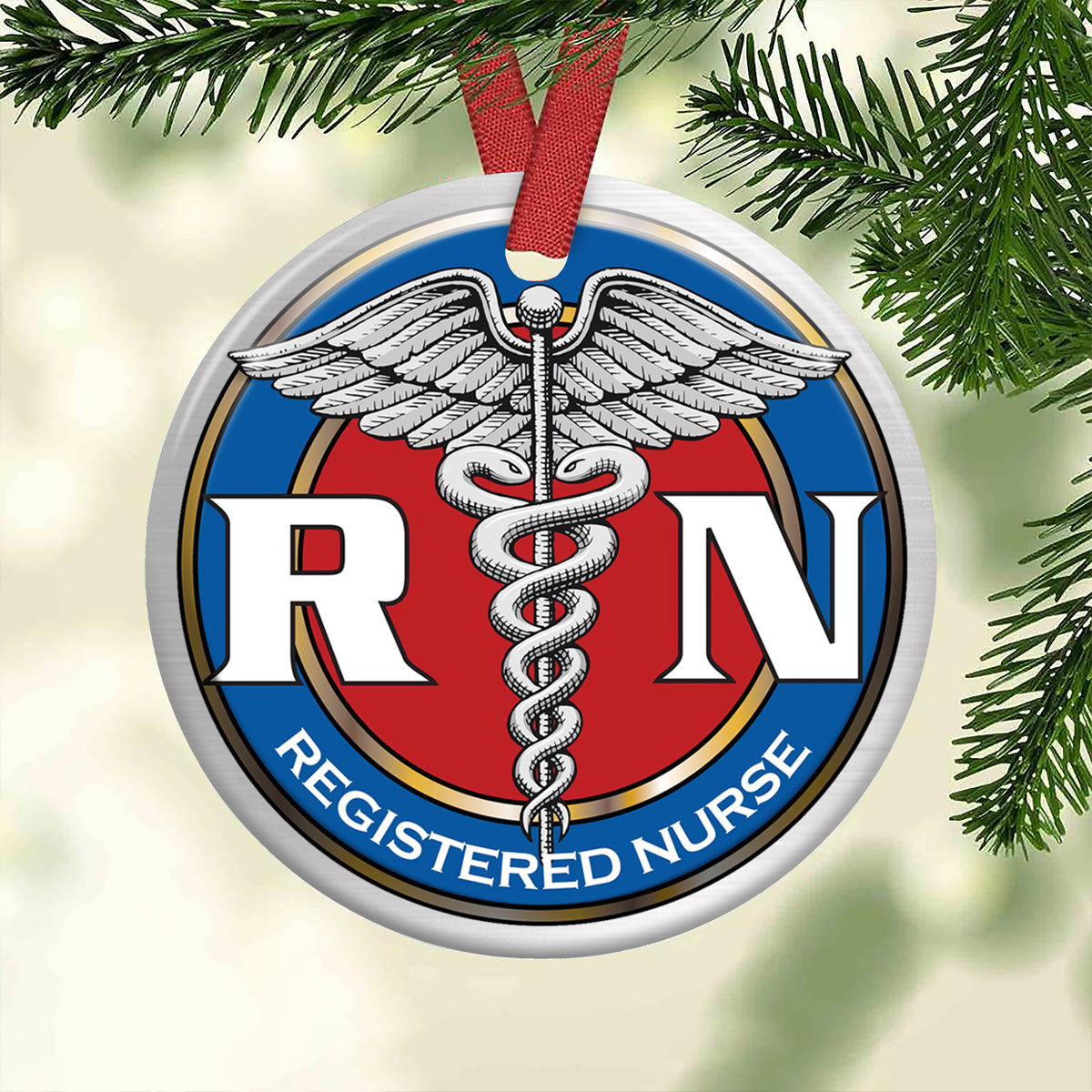 Nurse Logo Ceramic Circle Ornament - Decorative Ornament - Christmas Ornament