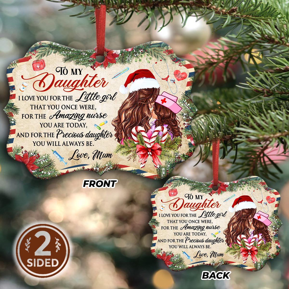 Nurse To My Daughter Ornament - Christmas Ornament - Ciaocustom