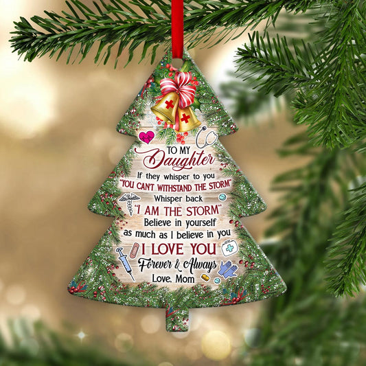 Nurse To My Daughter Tree Shaped Ornament - Christmas Ornament - Ciaocustom