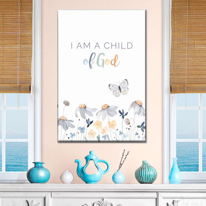 Nursery Child Of God Wall Art Canvas - Canvas Religious Wall Art - Christian Wall Decor Living Room