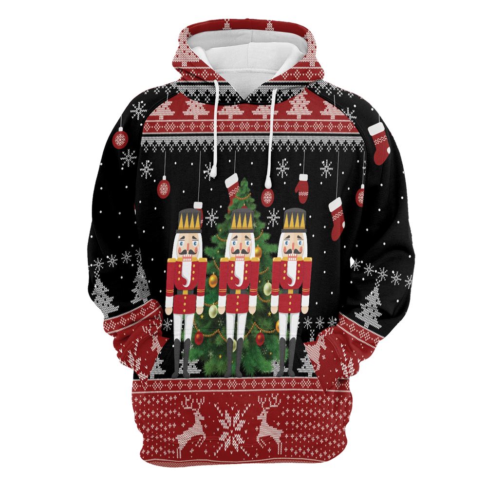 Nutcracker Christmas Tree All Over Print 3D Hoodie For Men And Women, Best Gift For Dog lovers, Best Outfit Christmas
