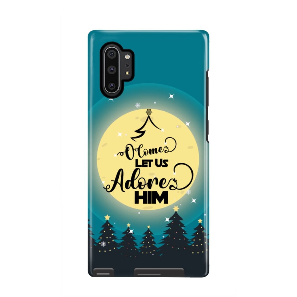 O Come Let Us Adore Him - Christmas Tree Christian Phone Case - Inspirational Bible Scripture iPhone Cases