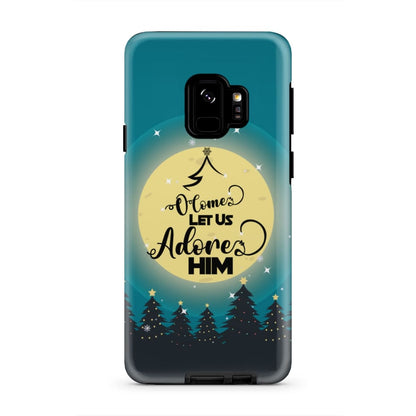 O Come Let Us Adore Him - Christmas Tree Christian Phone Case - Inspirational Bible Scripture iPhone Cases