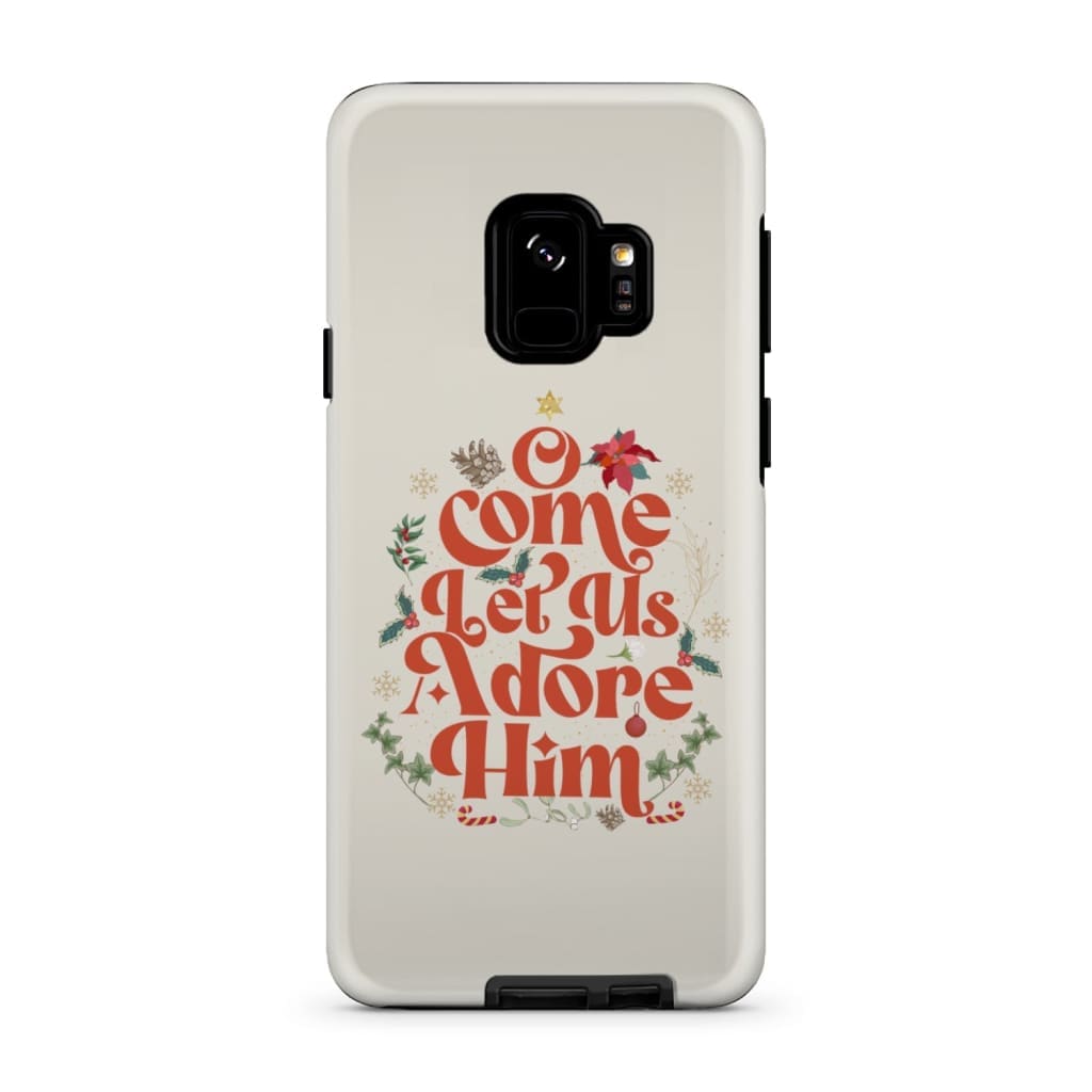 O Come Let Us Adore Him Christmas Leaf Phone Case - Inspirational Bible Scripture iPhone Cases