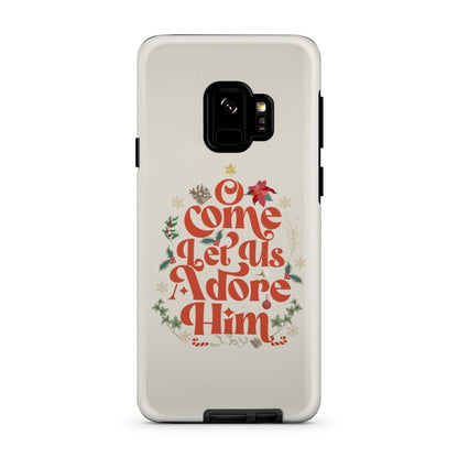 O Come Let Us Adore Him Christmas Leaf Phone Case - Inspirational Bible Scripture iPhone Cases