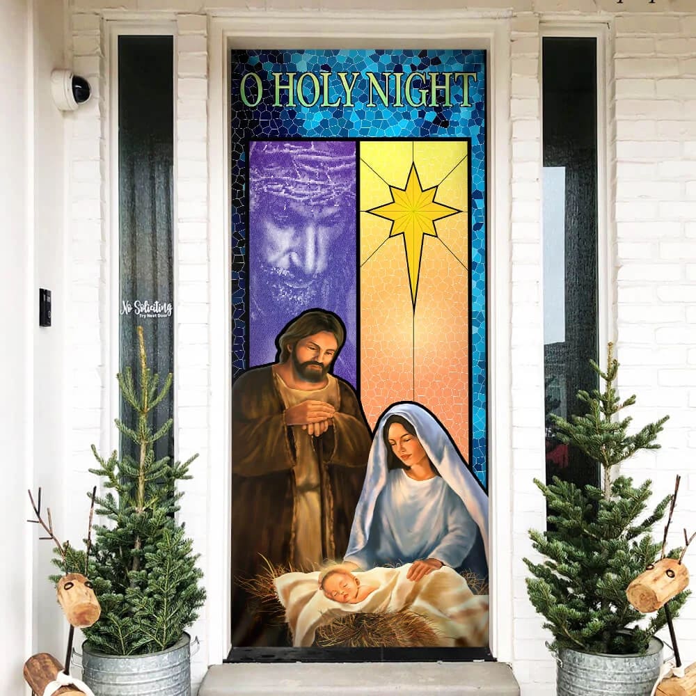 O Holy Night Door Cover - Jesus Door Cover - Religious Door Decorations - Christian Home Decor