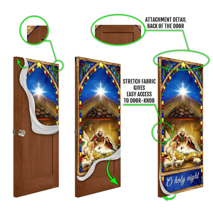 O Holy Night Door Cover - Nativity Scene Christmas Door Cover - Christmas Door Cover - Christmas Outdoor Decoration