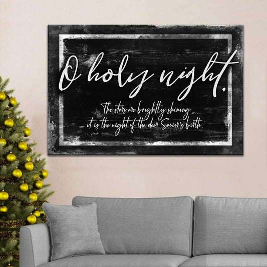 O Holy Night The Stars Are Brightly Shining Christmas Wall Art Canvas - Religious Wall Decor
