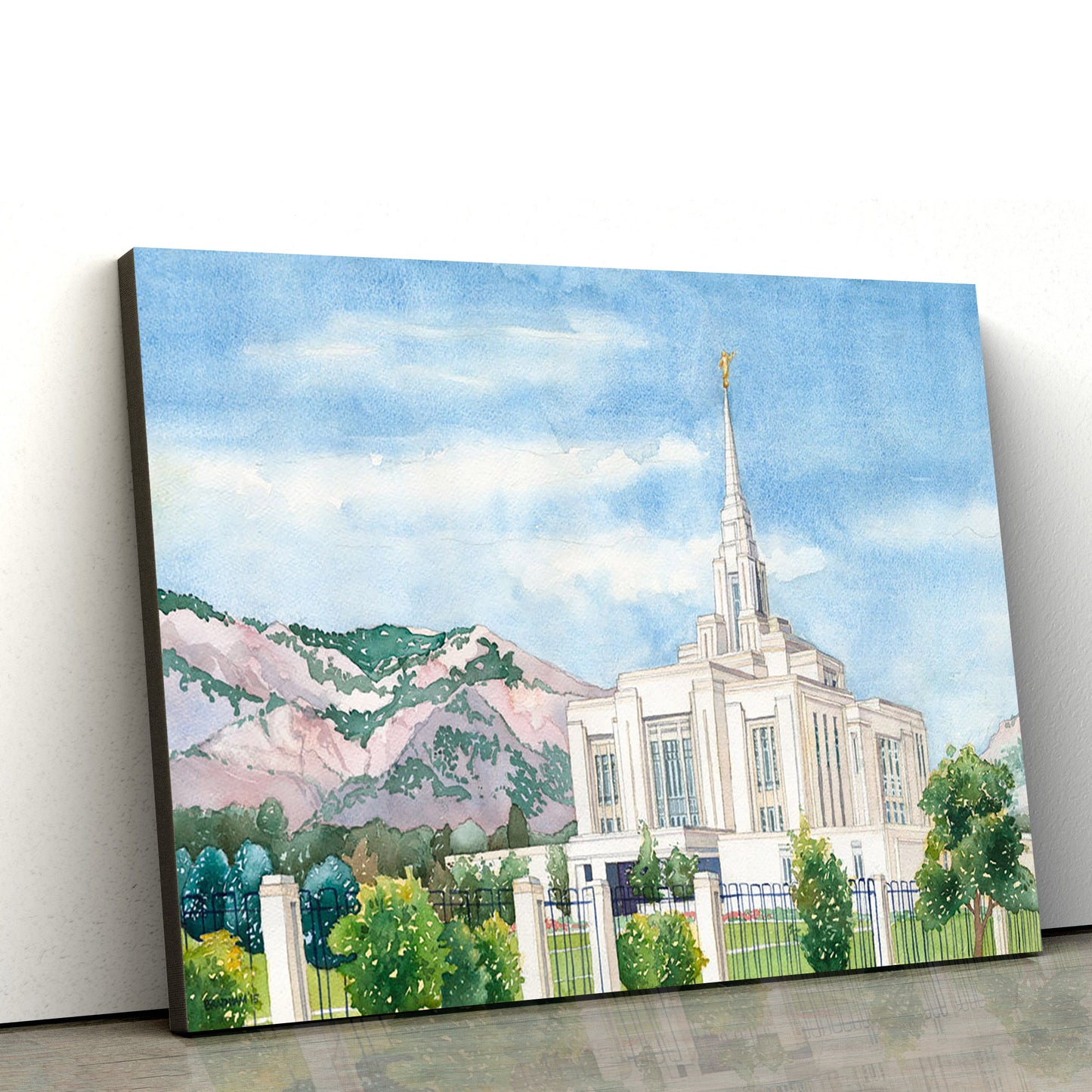 Ogden Temple Canvas Wall Art - Jesus Christ Picture - Canvas Christian Wall Art