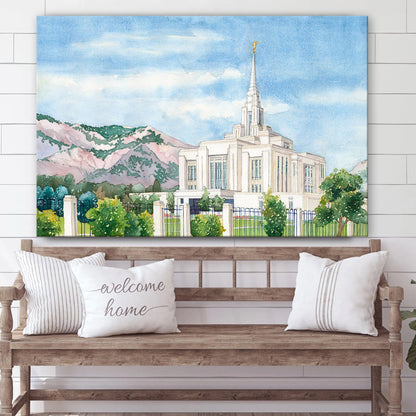 Ogden Temple Canvas Wall Art - Jesus Christ Picture - Canvas Christian Wall Art