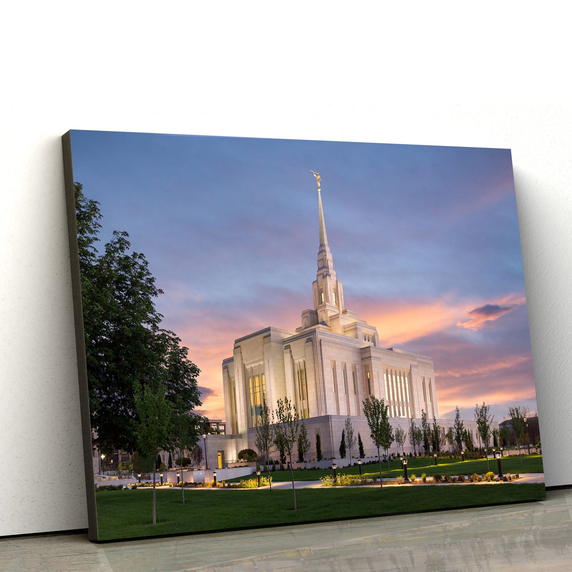 Ogden Temple Eventide Canvas Wall Art - Jesus Christ Picture - Canvas Christian Wall Art