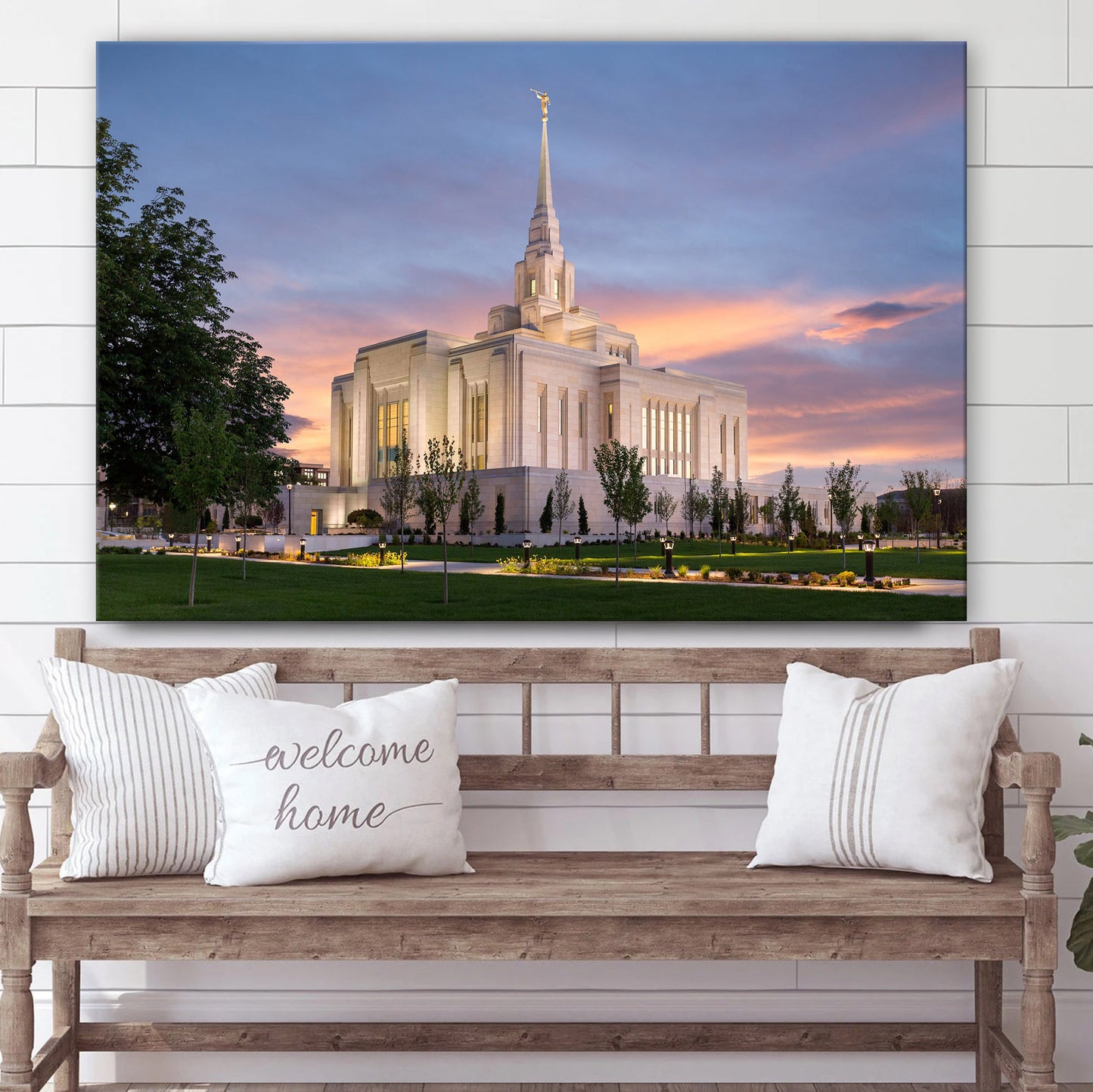 Ogden Temple Eventide Canvas Wall Art - Jesus Christ Picture - Canvas Christian Wall Art