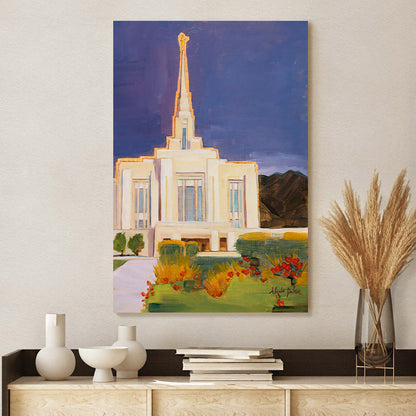 Ogden Temple Rock In The Storm Canvas Pictures - Jesus Canvas Art - Christian Wall Art
