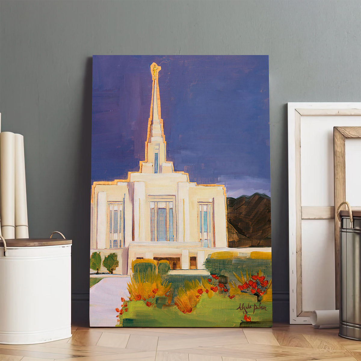 Ogden Temple Rock In The Storm Canvas Pictures - Jesus Canvas Art - Christian Wall Art