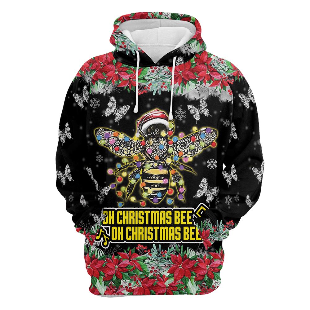 Oh Christmas Bee 1 All Over Print 3D Hoodie For Men And Women, Best Gift For Dog lovers, Best Outfit Christmas