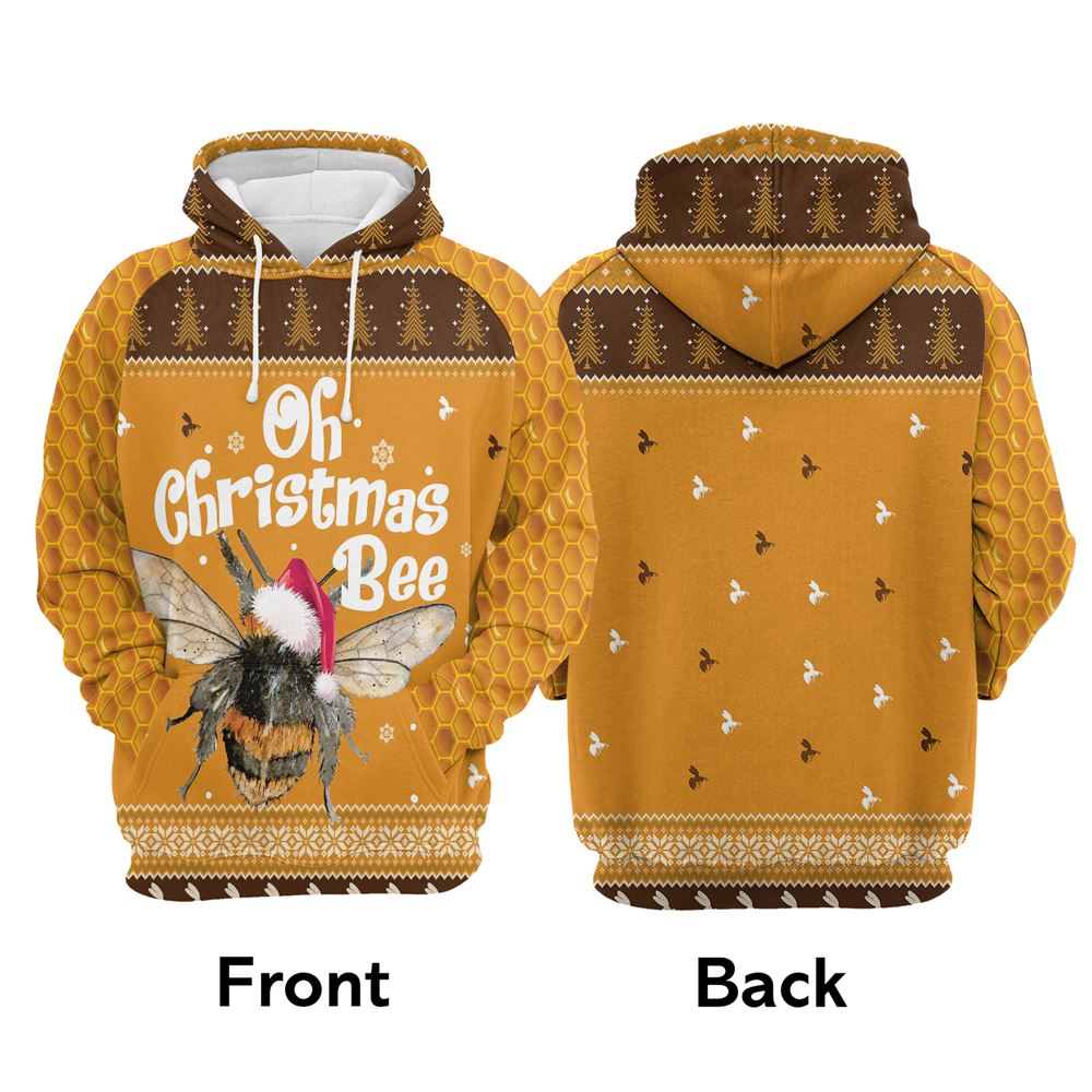 Oh Christmas Bee All Over Print 3D Hoodie For Men And Women, Best Gift For Dog lovers, Best Outfit Christmas