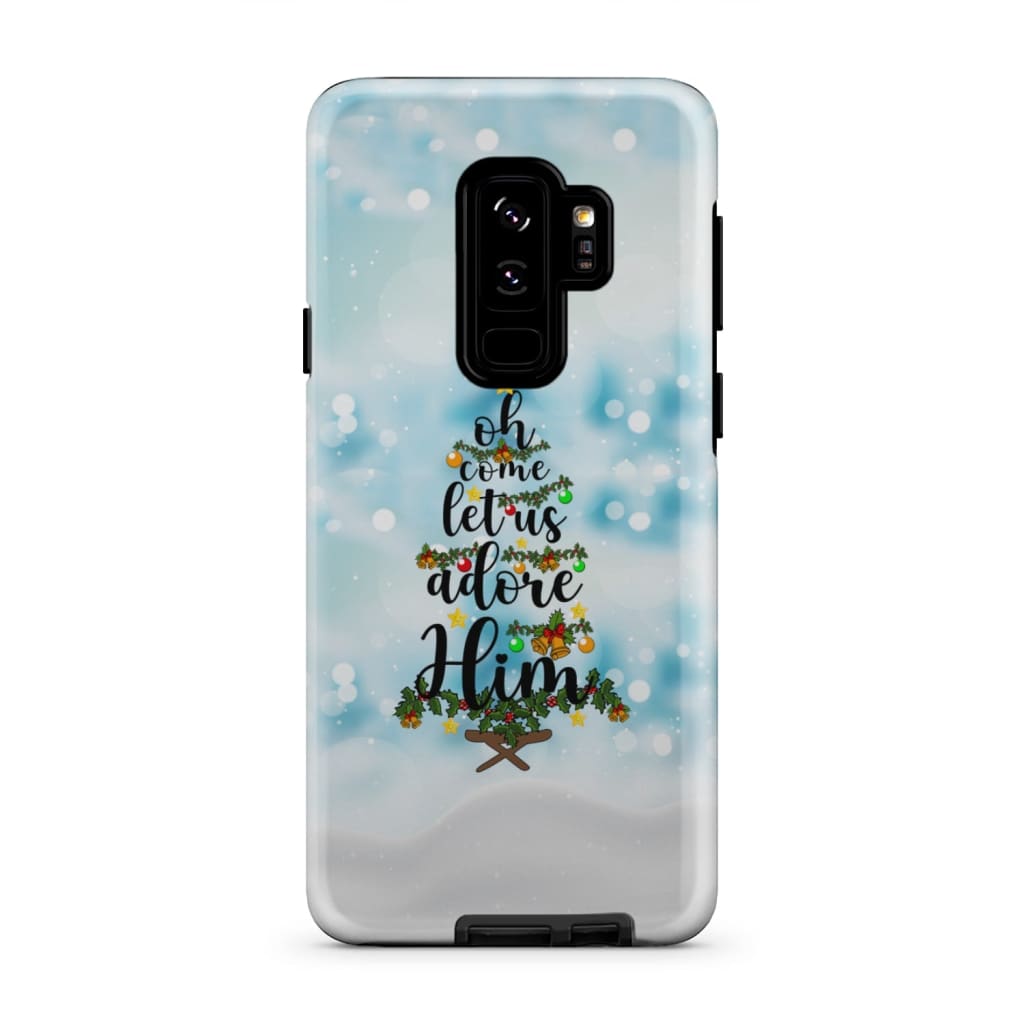 Oh Come Let Us Adore Him Christmas Phone Case - Inspirational Bible Scripture iPhone Cases