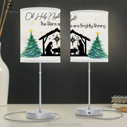 Oh Holy Night The Stars Are Brightly Shining - Christian Christmas Table Lamp For Bedroom - Christian Room Decor