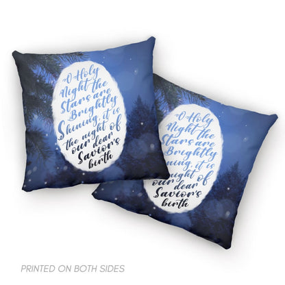 Oh Holy Night The Stars Are Brightly Shining, Christian Christmas Pillow