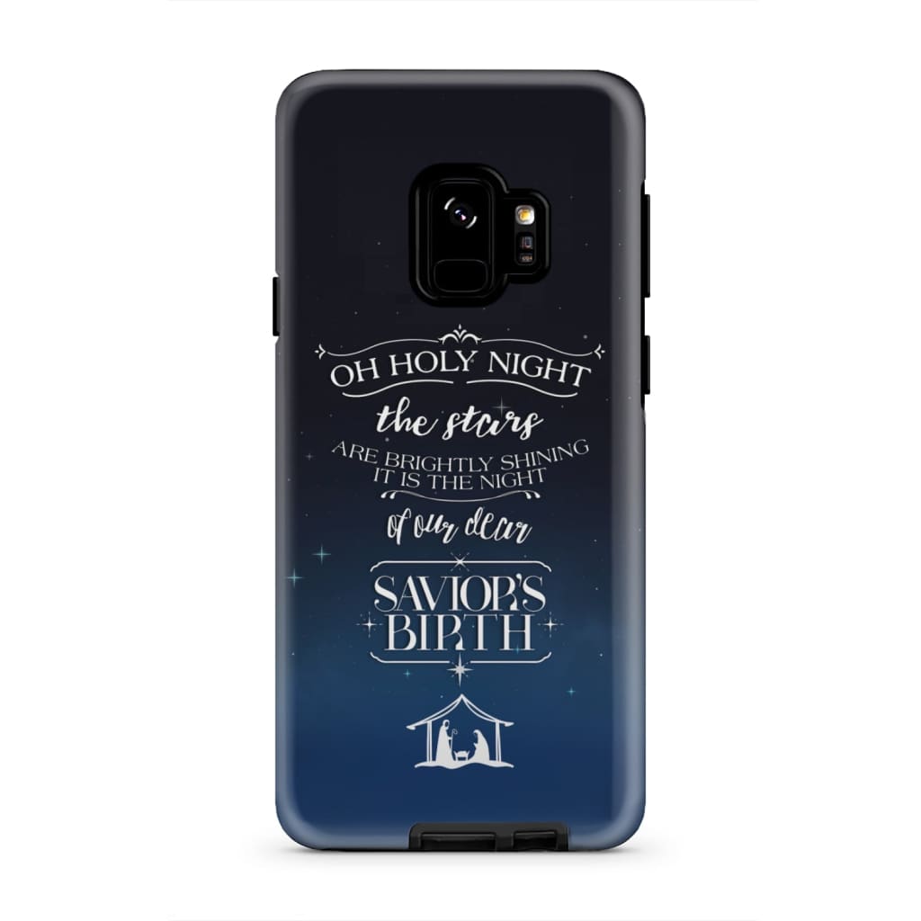Oh Holy Night The Stars Are Brightly Shining Christmas Phone Case - Inspirational Bible Scripture iPhone Cases