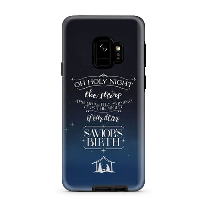 Oh Holy Night The Stars Are Brightly Shining Christmas Phone Case - Inspirational Bible Scripture iPhone Cases
