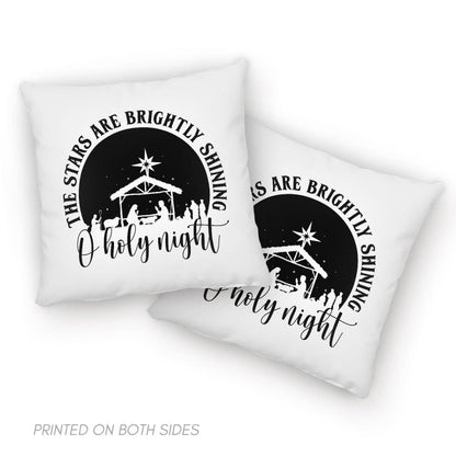 Oh Holy Night The Stars Are Brightly Shining Pillow