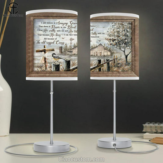 Old Barn Black I Still Believe In Amazing Grace Table Lamp Art - Christian Lamp Art Decor - Bible Verse Table Lamp