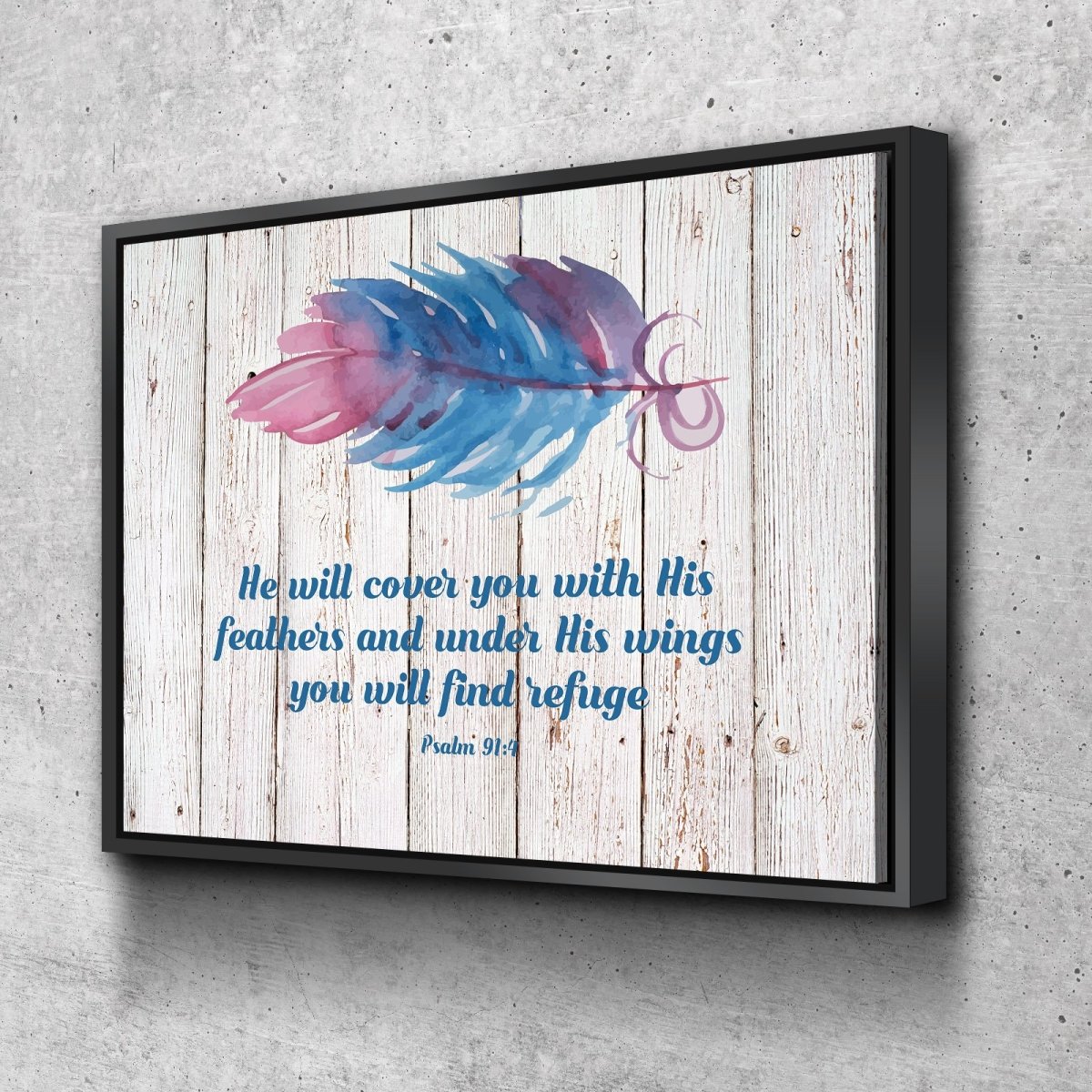 Old Rustic White Washed Psalm 914 - Christian Canvas Wall Art