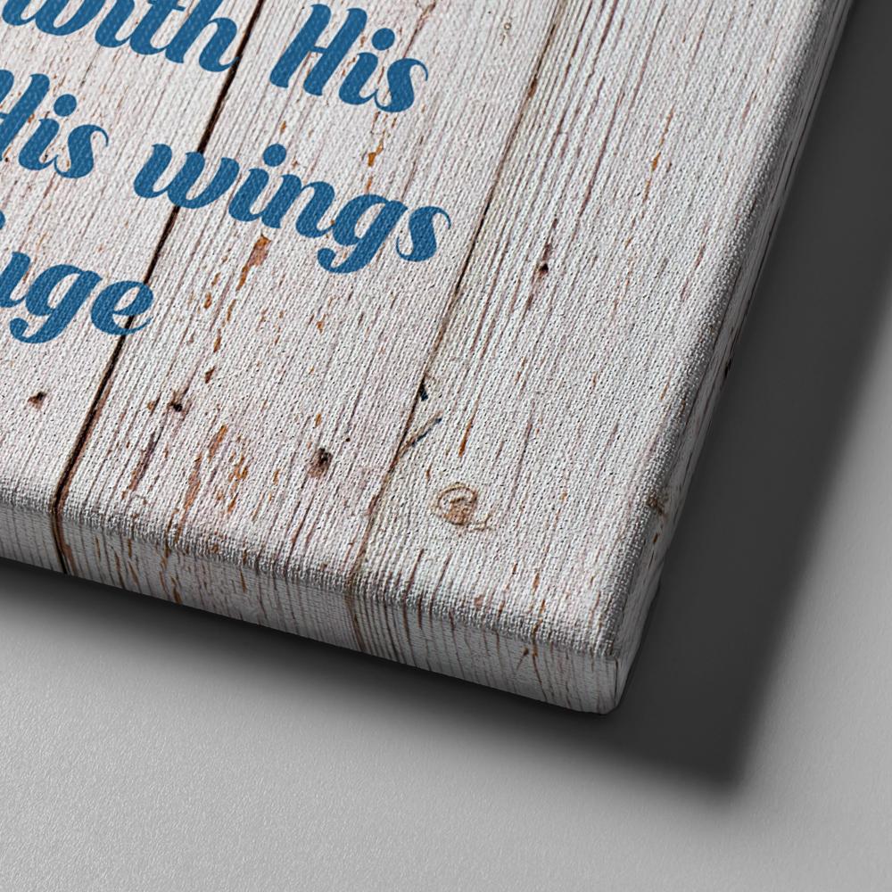 Old Rustic White Washed Psalm 914 - Christian Canvas Wall Art