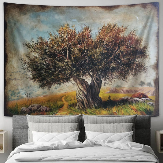 Olive Tree Painting Tapestry Decor - Tapestry Wall Decor - Home Decor Living Room