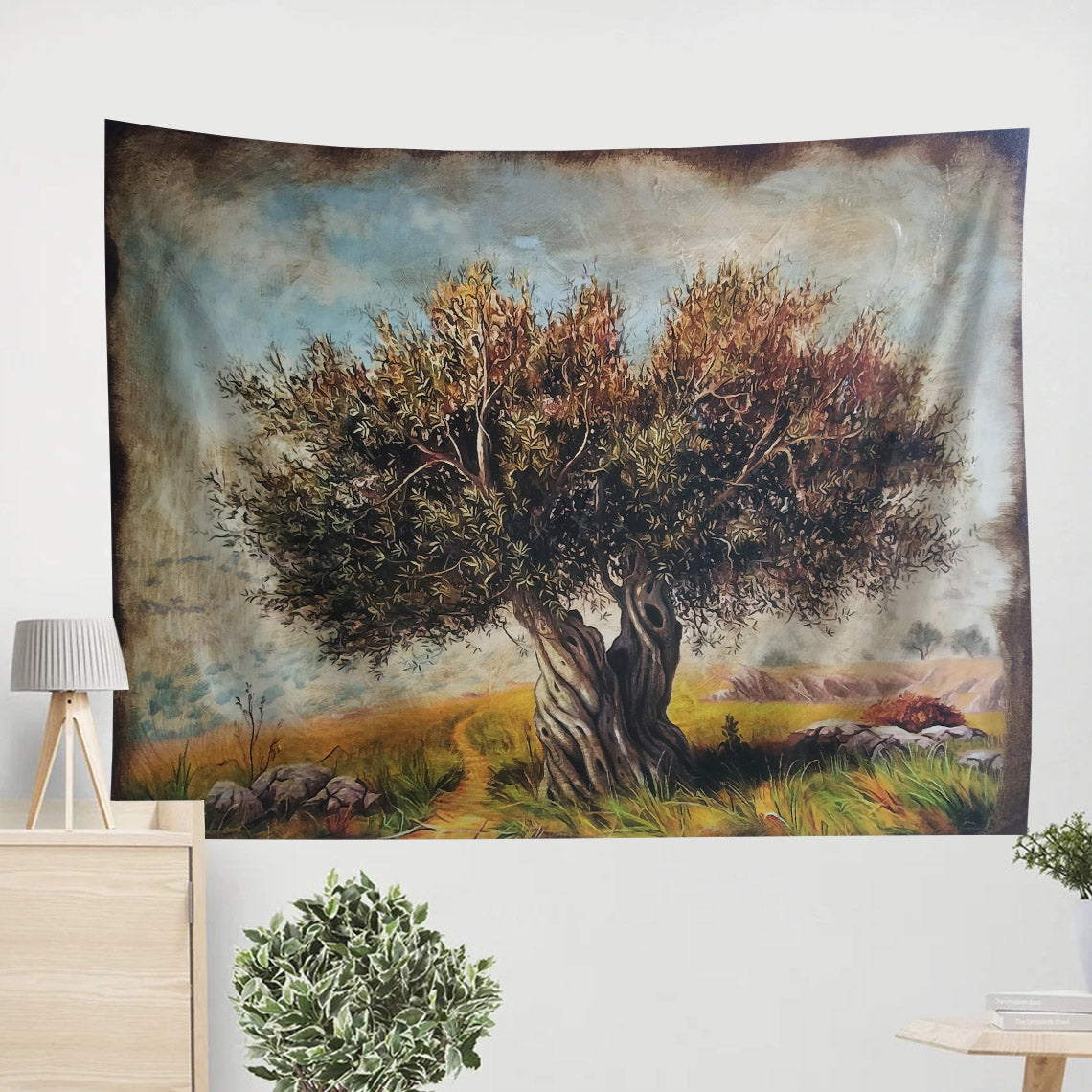 Olive Tree Painting Tapestry Decor - Tapestry Wall Decor - Home Decor Living Room