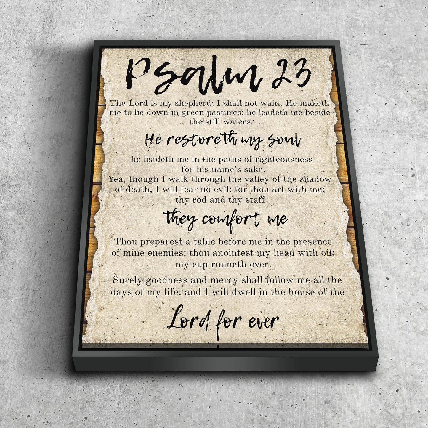 On A Scroll & Psalm 23 The Lord Is My Shepherd Canvas Wall Art