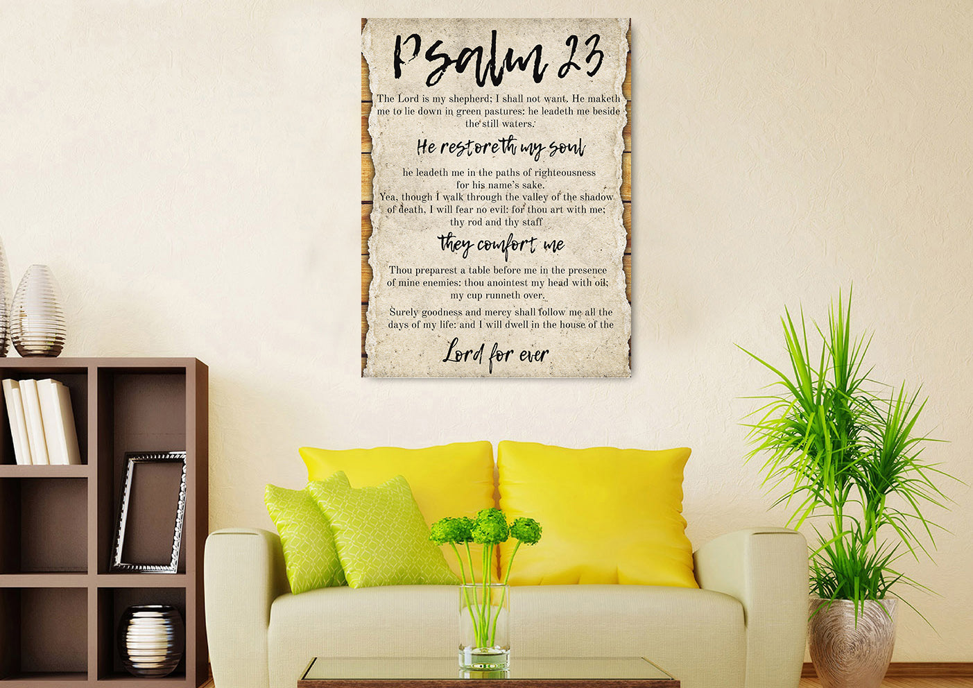 On A Scroll & Psalm 23 The Lord Is My Shepherd Canvas Wall Art