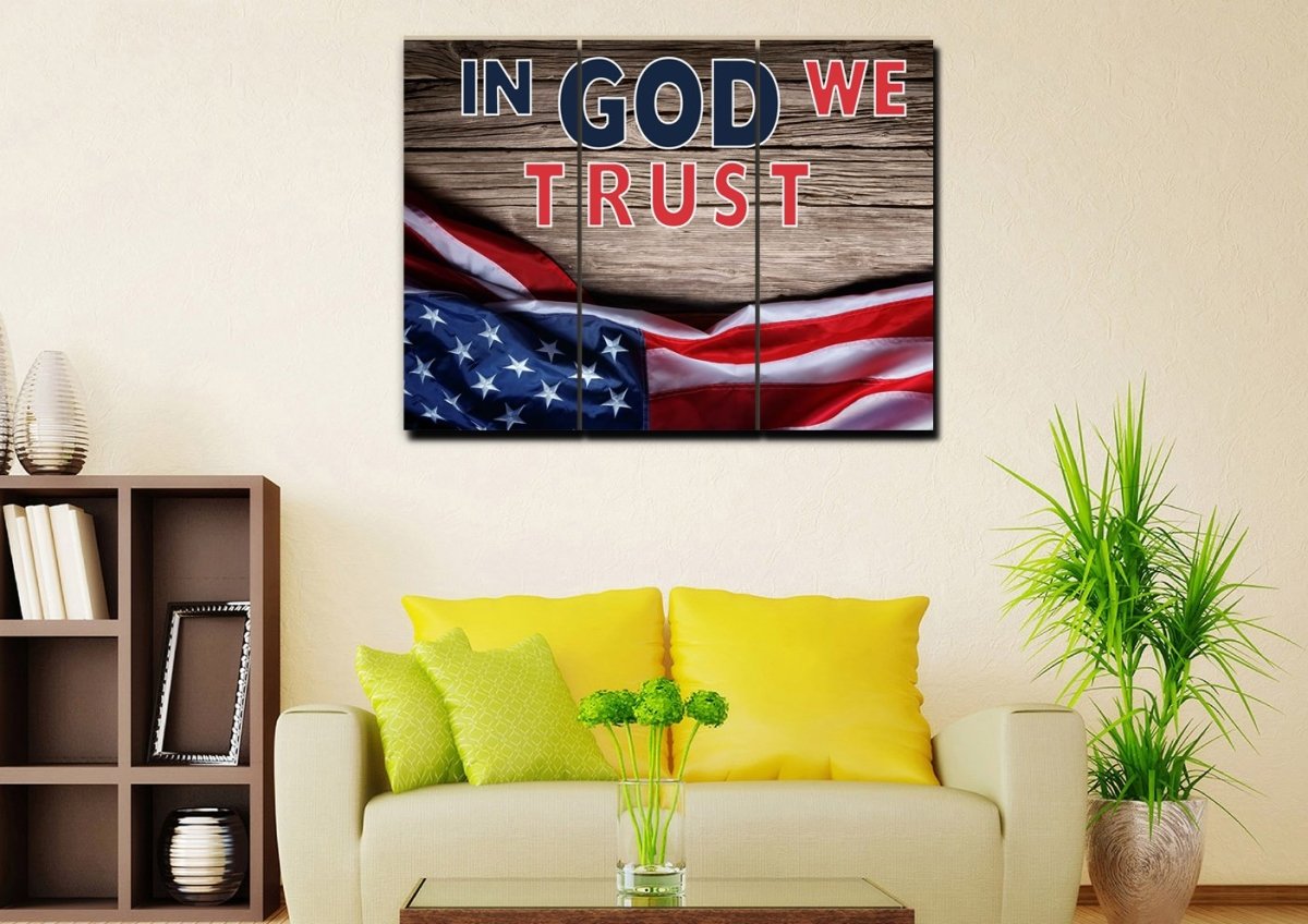 On Board American Flag Patriotic Wall Art - Christian Canvas Wall Art