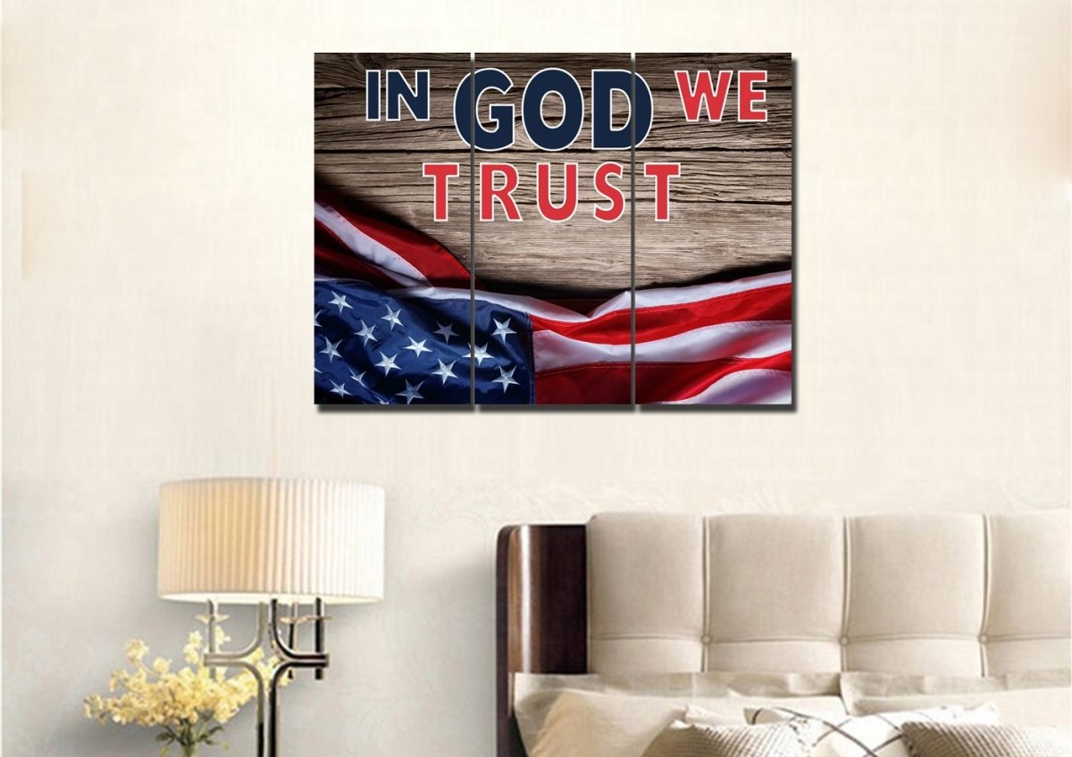 On Board American Flag Patriotic Wall Art - Christian Canvas Wall Art