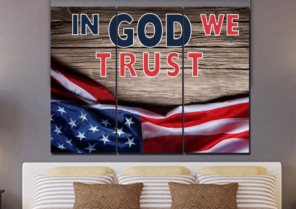 On Board American Flag Patriotic Wall Art - Christian Canvas Wall Art