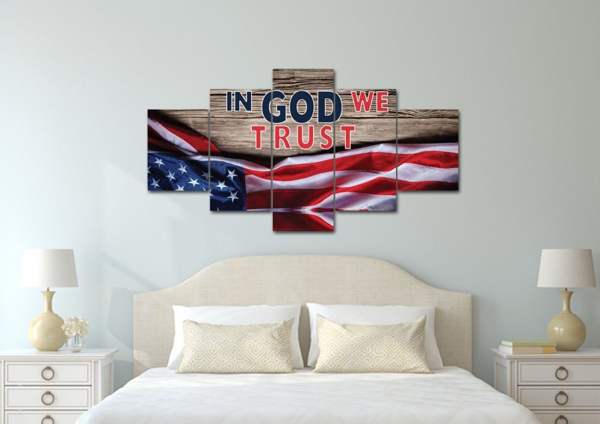 On Board American Flag Patriotic Wall Art - Christian Canvas Wall Art