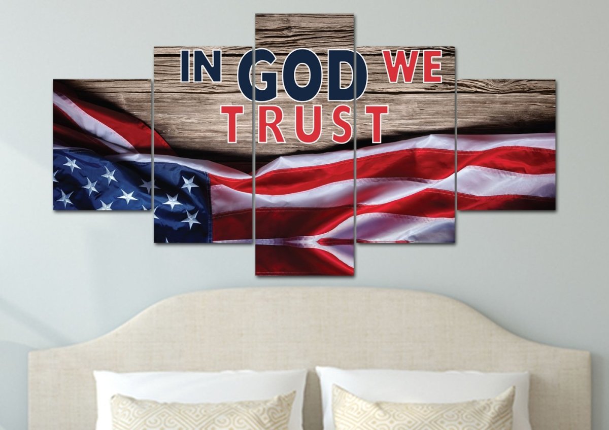On Board American Flag Patriotic Wall Art - Christian Canvas Wall Art