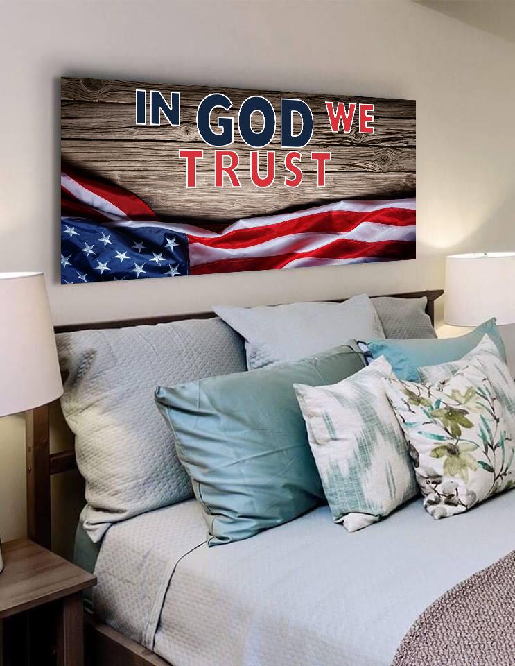 On Board American Flag Patriotic Wall Art - Christian Canvas Wall Art