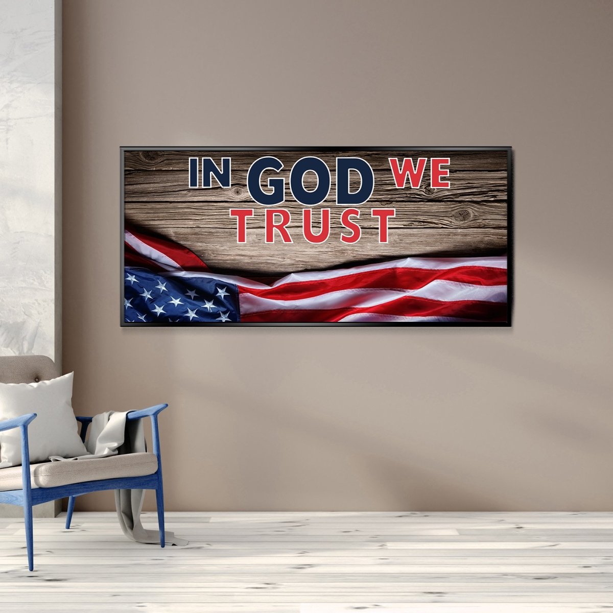 On Board American Flag Patriotic Wall Art - Christian Canvas Wall Art