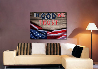 On Board American Flag Patriotic Wall Art - Christian Canvas Wall Art