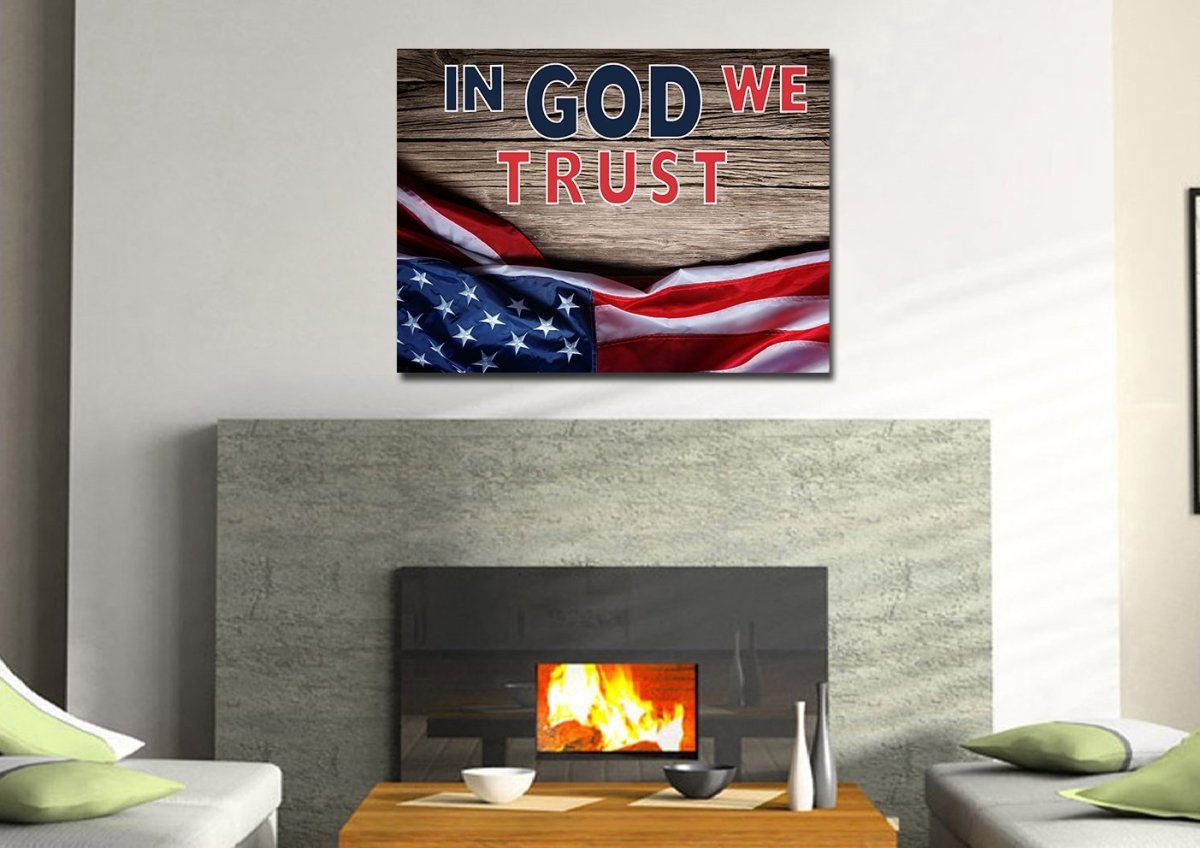 On Board American Flag Patriotic Wall Art - Christian Canvas Wall Art