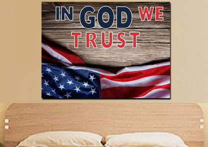 On Board American Flag Patriotic Wall Art - Christian Canvas Wall Art