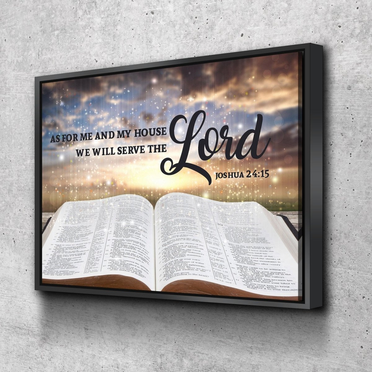 On The Bible As For Me And My House We Will Serve The Lord Wall Art - Christian Canvas Wall Art
