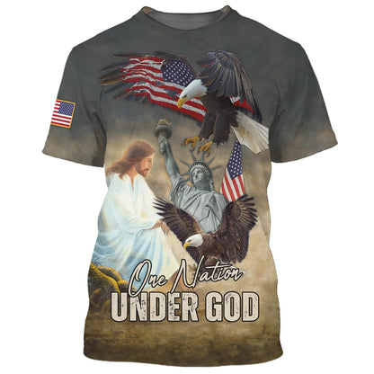 One Nation Under God 1 3D All Over Printed Shirt for Men and Women