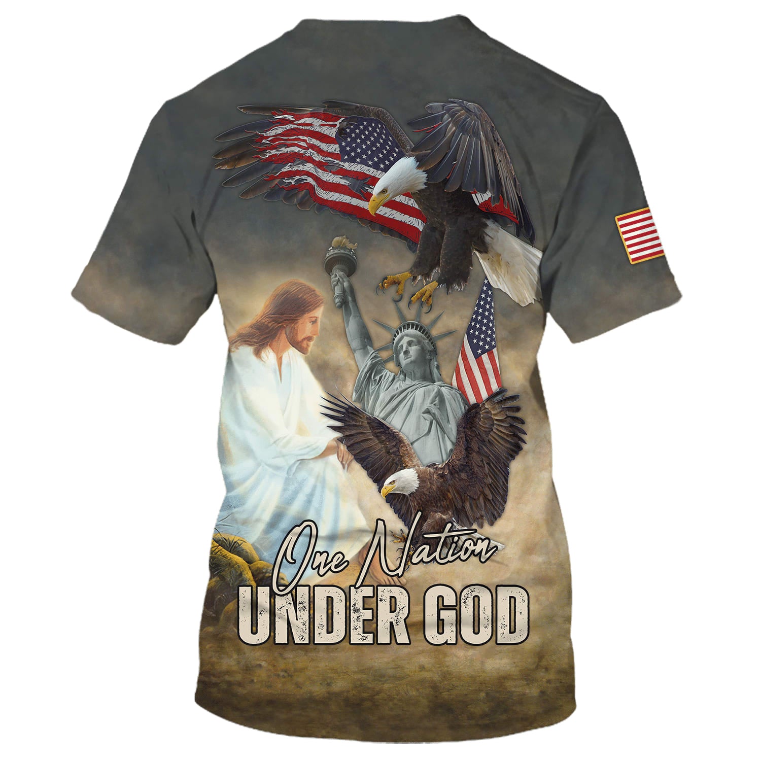 One Nation Under God 1 3D All Over Printed Shirt for Men and Women